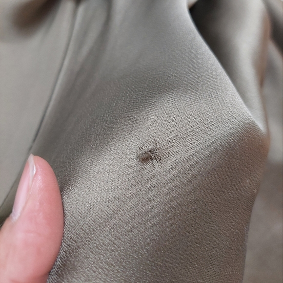 Jonathan Simkhai Olive Green Alice One-shoulder Draped Satin-Like Blouse - Picture 10 of 15